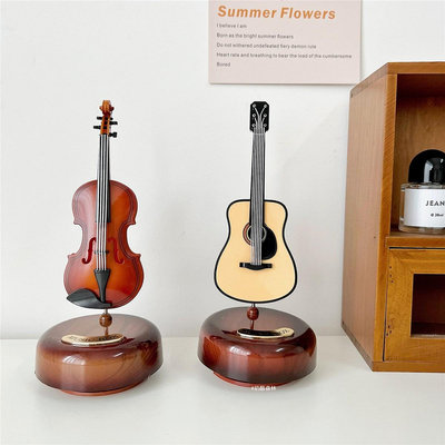 古典管弦樂器吉他大提琴小號留聲機音樂盒房間擺件八音盒家居裝飾【音悅俱樂部】