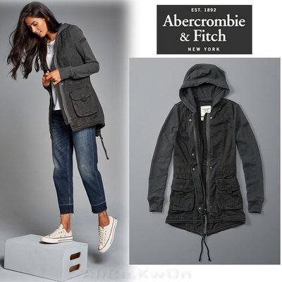 樂依淇~ Abercrombie&Fitch A&F 異材質長版外套