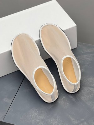 【熱賣精選】the row鞋仙女風夏季舒適透氣平底單鞋女舒適網紗蕾絲奶奶鞋