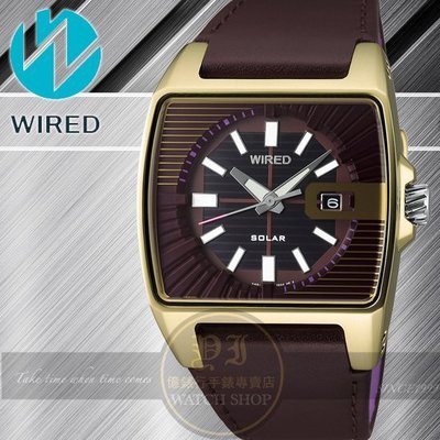 WIRED日本原創HYBRID系列太陽能時尚腕錶-咖啡金 V145-X013Q公司貨//禮物