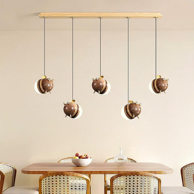 餐廳燈簡約侘寂風創意小蜜蜂臥室床頭小吊燈個性設計飯廳吧台燈~麗芙小屋