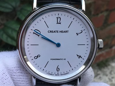 全新未使用 精品錶 瑞士製造 CREATE HEARE 錶徑40mm ETA7001手上鍊 藍寶石水晶 (白面)