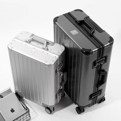 【熱賣精選】全鋁鎂合金行李箱女男鋁合金拉桿箱鋁框26寸金屬旅行箱24寸密碼箱