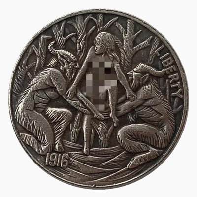 特價！1916流浪幣仿古銅銀紀念幣 收藏幣20mm紀念章硬幣浮雕工藝銅幣