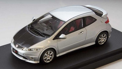 1/43 本田Honda Civiccivic 思域 Type R euro (FN2)銀色杓脂跑車模型
