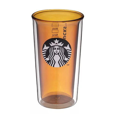 星巴克 琥珀女神TOGO雙層玻璃杯 400ml DW Glass Cup-Amber Starbucks 2024上市