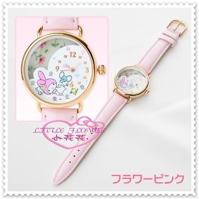 ♥小花花日本精品♥ Hello Kitty 柔美粉色美樂蒂造型好好看精緻耐用皮製手錶99901202