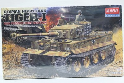 【統一模型玩具店】ACADEMY愛德美《德國重裝甲坦克 中期型- TIGER I 》1:35 # 13265【缺貨】