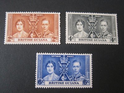 【雲品7】英屬圭亞那British Guiana 1937 Sc 227-229 set MH 庫號#BP11 70244