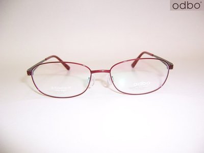 光寶眼鏡城(台南)odbo 專利無螺絲彈簧腳,鈦IP眼鏡*彈性鈦完全無負擔 od1732 C36紅色