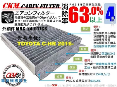 【CKM】豐田 TOYOTA C-HR CHR 16- 原廠 正廠 型 活性碳 活性碳冷氣濾網 空氣濾網 粉塵濾網 空調