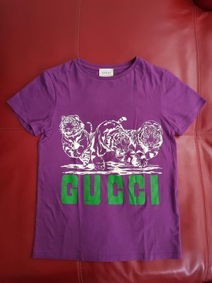 Gucci 10y 大童 紫色 老虎 T恤