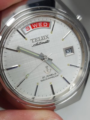 Telux 鐵力士 展示錶 機械錶 不是seiko 鏡面3公分 直徑4公分