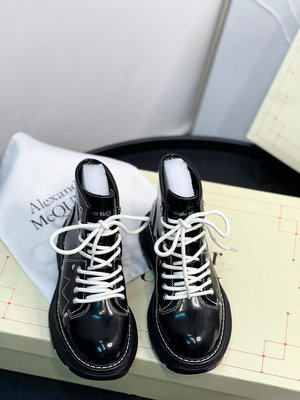 高品質 全套包裝紙箱Alexander McQueen麥昆馬丁靴短靴白色Size.34-41碼顏色白色跟高5NO31167