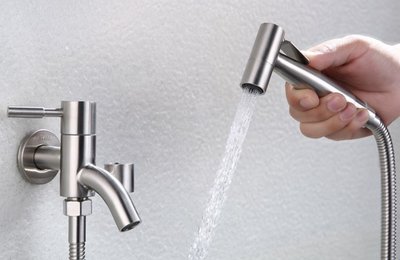 浴室好美麗 不鏽鋼 無鉛 SUS 304  18-8 洗衣機 洗車 戶外 單冷兩用水龍頭  帶水管+噴槍