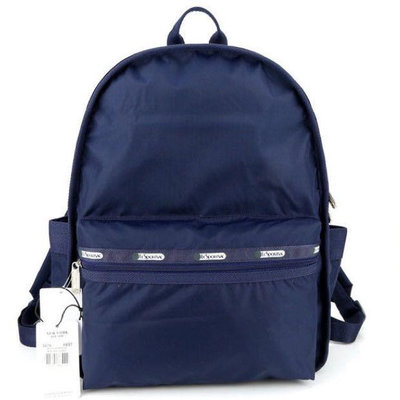 小Z代購#LeSportsac 深藍 3747  雙主袋多夾層設計 大容量 輕量雙肩降落傘防水後背包 書包 旅行