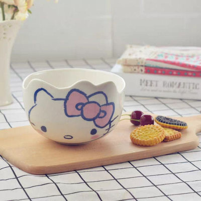 日式陶瓷kitty創意大麵碗湯碗泡麵碗
