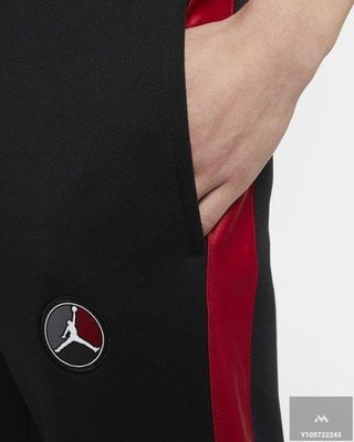 【Fashion™潮牌購】JORDAN 新款 棉長褲 黑紅 抽繩 男款 CT6286-010