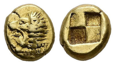 古希臘金幣 愛奧尼亞，伊莉特賴。EL Hekte錢幣 收藏幣 紀念幣-3228【海淘古董齋】-809