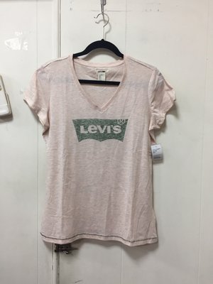 購Happy~專櫃品牌 LEVIS 女款短袖 LOGO V領T恤 L