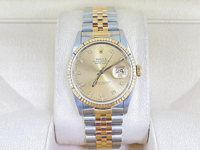 【英皇精品集團 】ROLEX 勞力士 Datejust 16233 半金 原廠十鑽金面盤