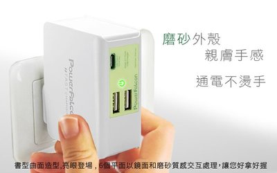 台灣公司貨PowerFalcon 25W 3埠充電器Type C快速充電器(附可拆換插頭) 國際電壓 萬國充電器PD快充