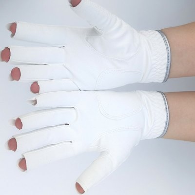 機車手套馬術漏指手套透氣設計騎馬比賽訓練防滑進口p皮女士騎士白手套開心購 促銷 新品