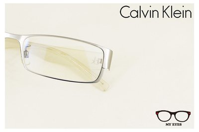 【My Eyes 瞳言瞳語】Calvin Klein卡文克萊薄鋼光學鏡架 淺銀色 柔軟未來科技感 (5320)
