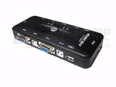 SAFEHOME USB KVM 1對4 手動切換器 可用一組螢幕、鍵盤、滑鼠操作四台電腦 SKU104