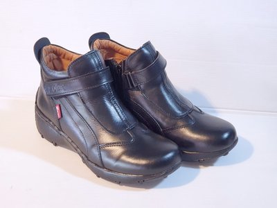 Zobr路豹牛皮厚底氣墊休閒鞋NO: 3962A 顏色: 黑色 (附贈皮革保養油)