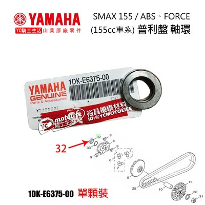 YC騎士生活_YAMAHA山葉原廠 軸環 SMAX 155 ABS、FORCE 普利盤軸環 1DK-E6375-00