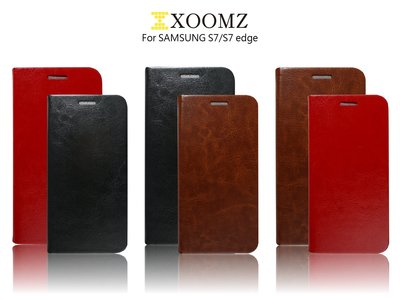 【全新福利品】XOOMZ Samsung 三星 Galaxy S7 /S7 edge 皮革金屬框手機套背蓋 真皮 保護殼