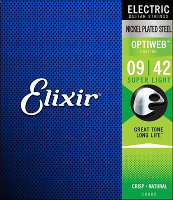 【老羊樂器店】美國 Elixir OPTIWEB 超薄膜包覆 電吉他弦 19002(09-42)