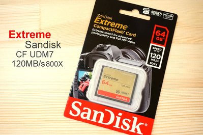 【中壢NOVA-水世界】SanDisk Extreme CF 64G【120MB/s 800X】超高速記憶卡 公司貨