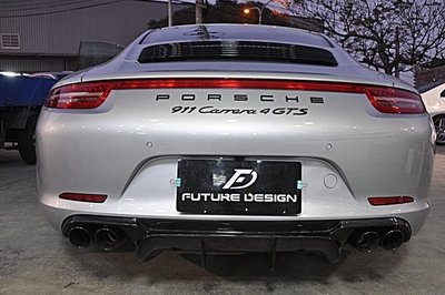 法克斯 Porsche 保時捷 991 V款 碳纖維 卡夢 後下巴 Diffuser