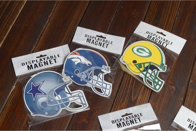 [現貨]美式足球磁性冰箱貼 NFL球隊頭盔牆貼 牛仔 野馬 包裝工球迷裝飾牆面背景個性奇特禮物