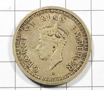 JB078 英屬印度1945年 喬治六世 1盧比銀幣