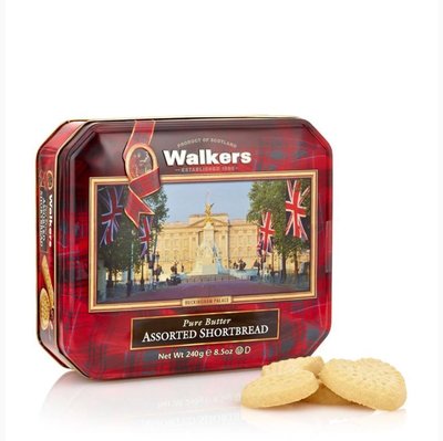 英國代購 Walkers Buckingham palace shortbread tin 240g 鐵盒奶油酥餅預購