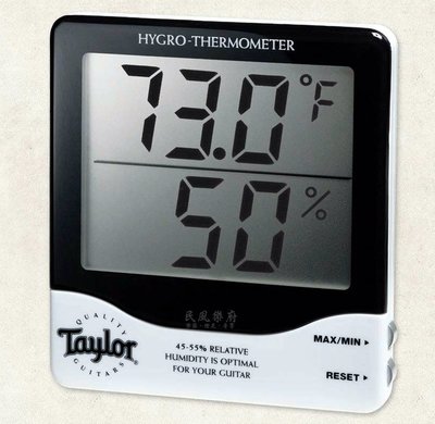 《民風樂府》 美國TAYLOR 泰勒吉他 原廠精品 大型數位液晶螢幕 溫度/濕度計