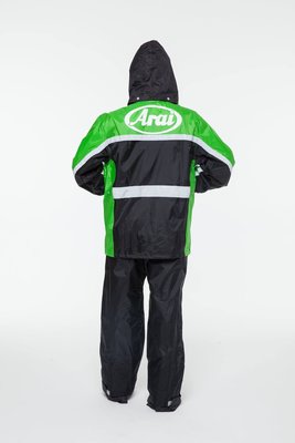 《JAP》Arai K8 黑綠 兩件式雨衣 100%台灣製造 網狀內裡 超輕量 雨鞋套