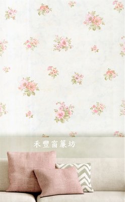 [禾豐窗簾坊]美式鄉村風花朵壁紙(3色)/壁紙裝潢施工
