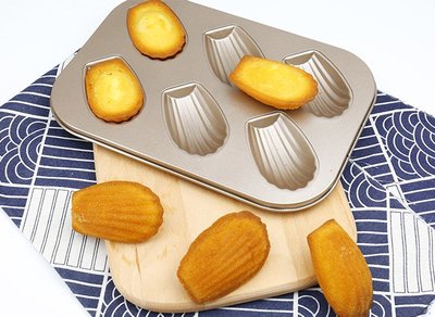 【24H出貨】6連黃金 瑪德蓮模具 瑪德蓮 瑪德連 蛋糕 蛋糕模具 烘焙用具 烤盤