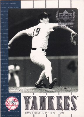 2000 Upper Deck Yankee Legends #46 Dave Righetti 紐約洋基