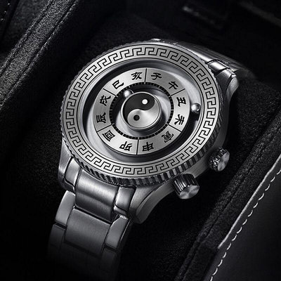 EOEO國風十二時辰磁力男士手錶石英錶黑科技手錶男個性創意無指針