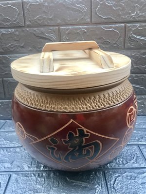 東昇瓷器餐具=台灣製造10斤木蓋米甕  NO.3