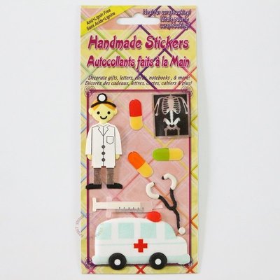 立體貼紙-手工卡片 造型貼紙-醫生 救護車 膠囊 HT-24