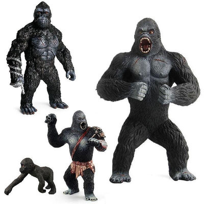 金剛玩具模型仿真動物黑大猩猩玩具公仔手辦兒童男孩禮物狒狒玩偶