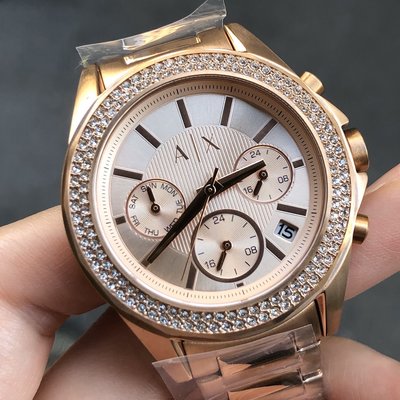 現貨 可自取 ARMANI EXCHANGE AX AX5652 亞曼尼 手錶 38mm 玫瑰金面盤 鋼錶帶 女錶