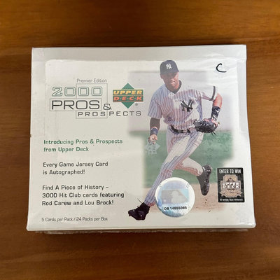 2000 UD Pros & Prospects 全新未拆盒卡一盒 可拆 Alex Rodriguez Randy Johnson 早期簽名卡