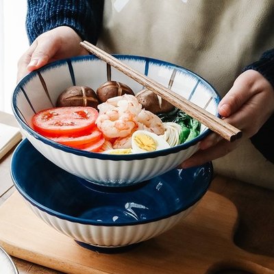 BLUEWHALE-日式拉麵碗 泡麵碗 斗笠碗 大碗公 一人食套裝碗 ins拉麵碗 大個碗 碗